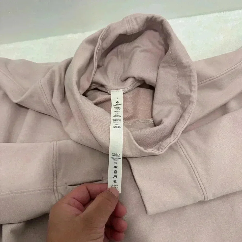 Lululemon Go Forward Blush Pink Pullover‎ Turtleneck Sweatshirt Size 8